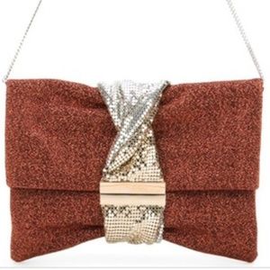 Jimmy Choo Stylish Orange and Silver Clutch